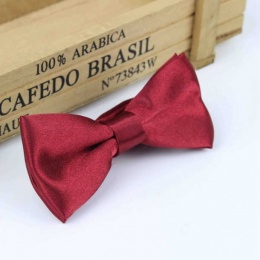 Boys Red Wine Satin Bow Tie with Adjustable Strap